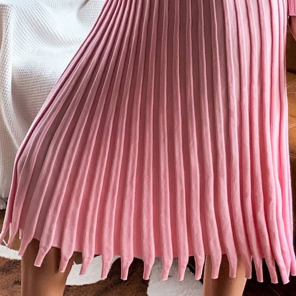 Pink Rib-Knit Sweater Dress - Picture 4 of 4